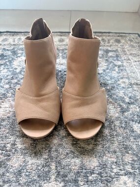Naturalizer Nude Open-Toe Wedge Booties